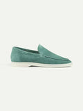 Mocassin Classique en Suède Bleu Pomme