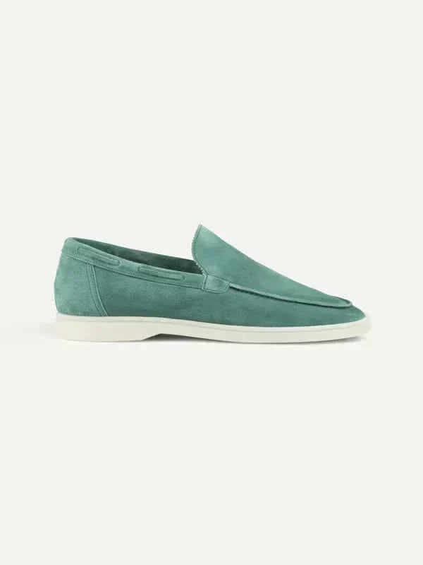 Mocassin Classique en Suède Bleu Pomme