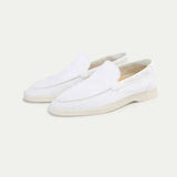 Mocassin Classique en Suède Blanc Perle