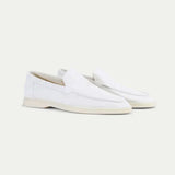 Mocassin Classique en Suède Blanc Perle