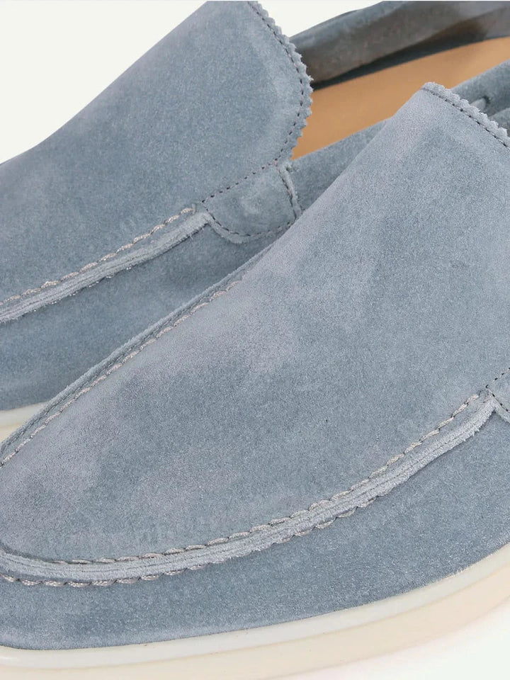 Mocassin Classique en Suède Bleu Bébé