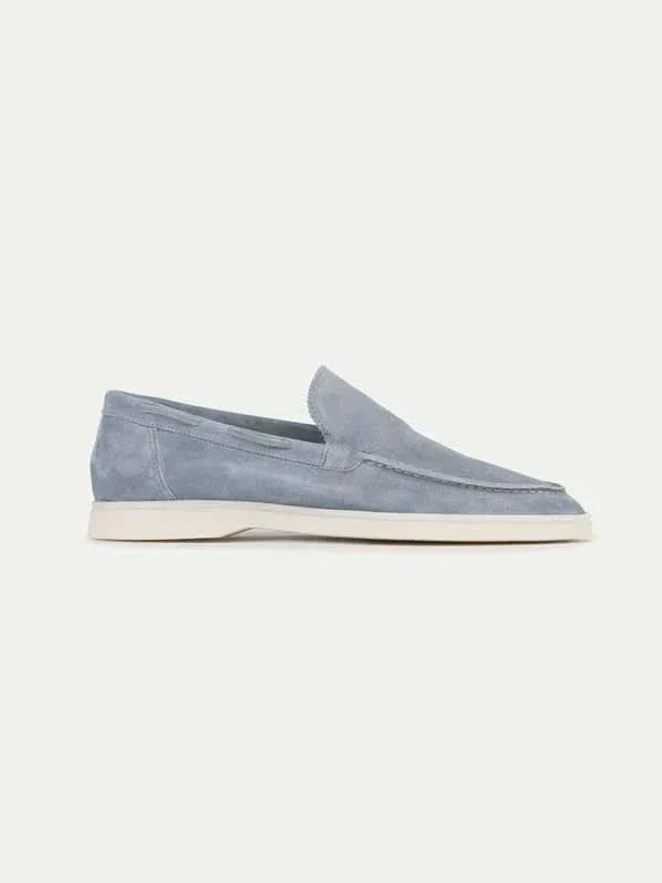 Mocassin Classique en Suède Bleu Bébé