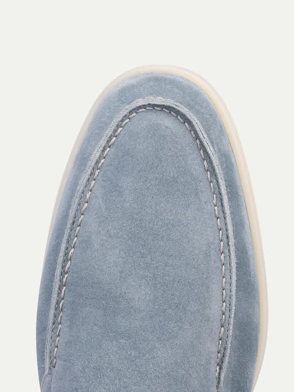 Mocassin Classique en Suède Bleu Bébé