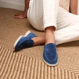 Mocassin Classique en Suède Bleu Baie