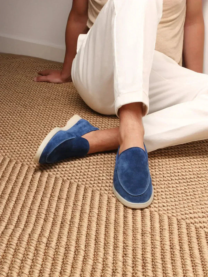 Mocassin Classique en Suède Bleu Baie