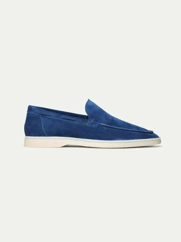Mocassin Classique en Suède Bleu Baie