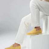Mocassin Classique Suède Jaune Agrume