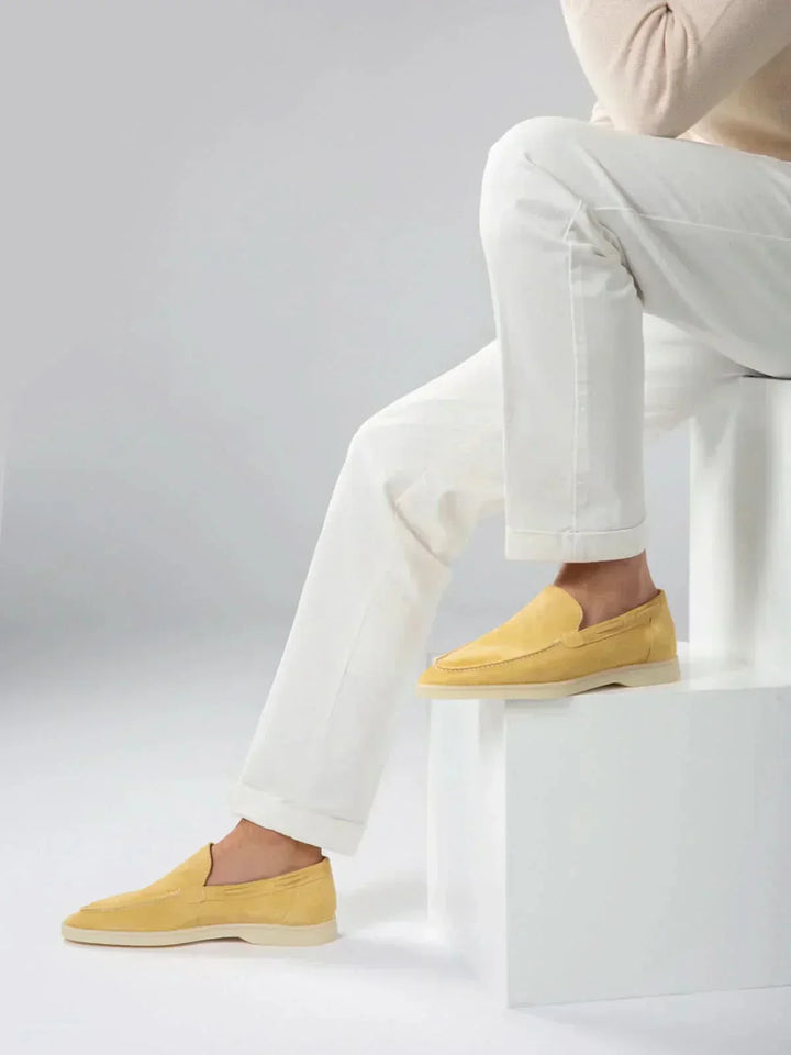 Mocassin Classique Suède Jaune Agrume