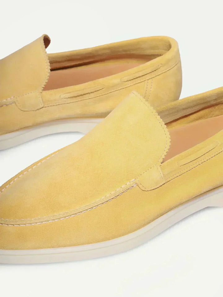 Mocassin Classique Suède Jaune Agrume