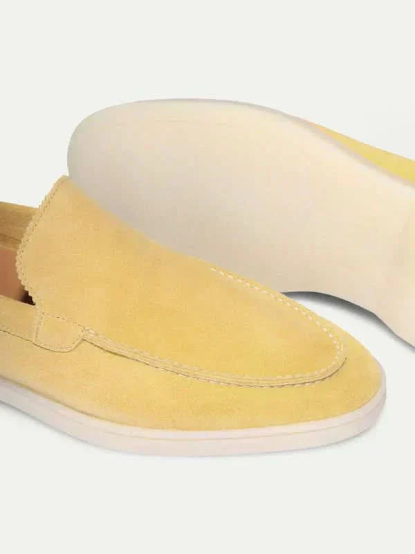 Mocassin Classique Suède Jaune Agrume