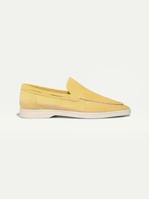 Mocassin Classique Suède Jaune Agrume