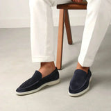 Mocassin Classique en Suède Bleu Marine