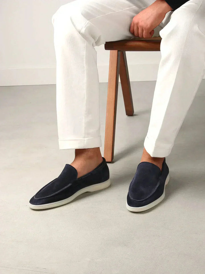 Mocassin Classique en Suède Bleu Marine