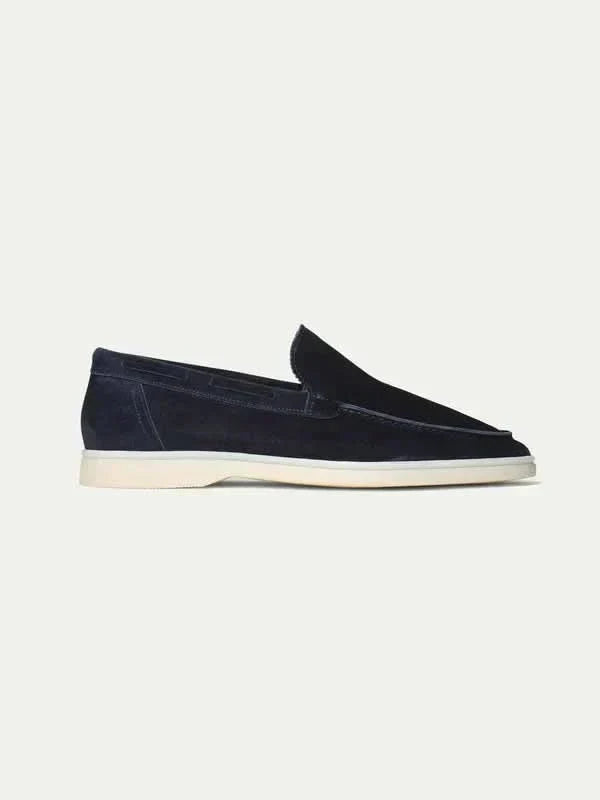 Mocassin Classique en Suède Bleu Marine