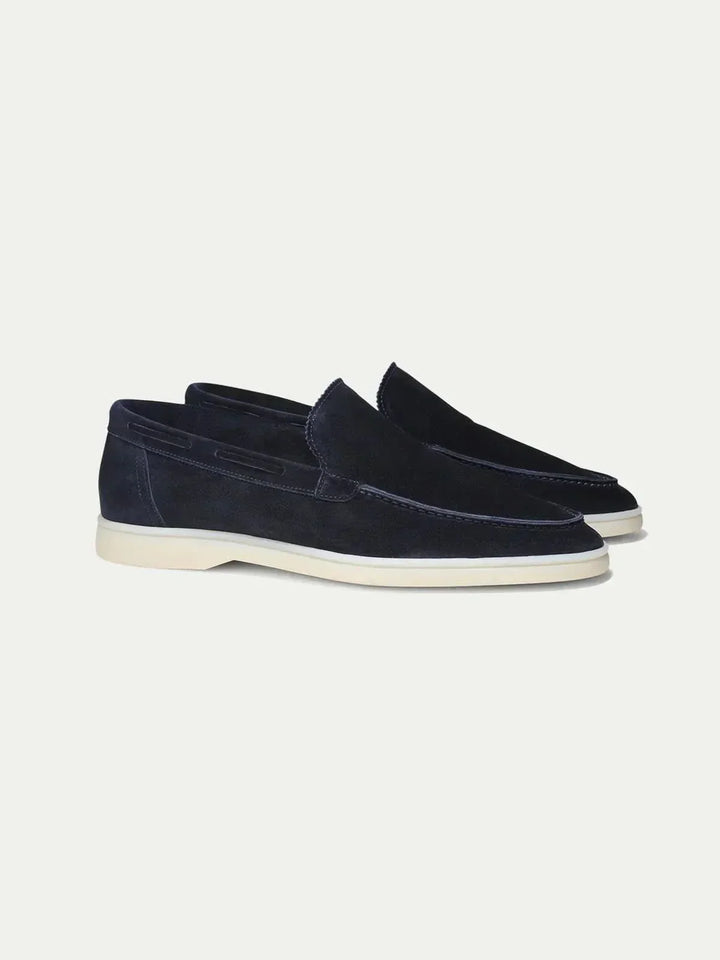 Mocassin Classique en Suède Bleu Marine