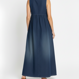 Karen | Robe Longue en Denim Lavé Vintage avec Touche de Coton Doux