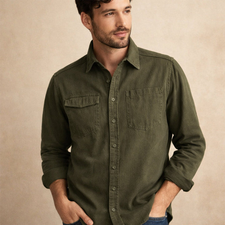 La Veste Chemise en Toile Lavée en Coton pour Homme Highwood