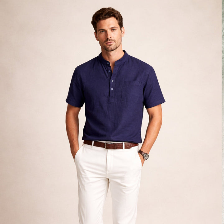La chemise Henley en coton et lin doux pour homme Ashbrook Ridge