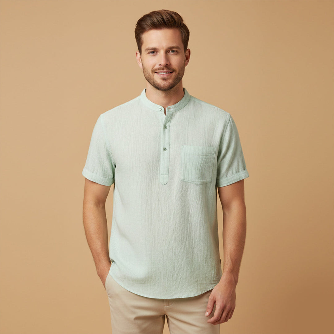La Chemise Henley en Coton Lin d&