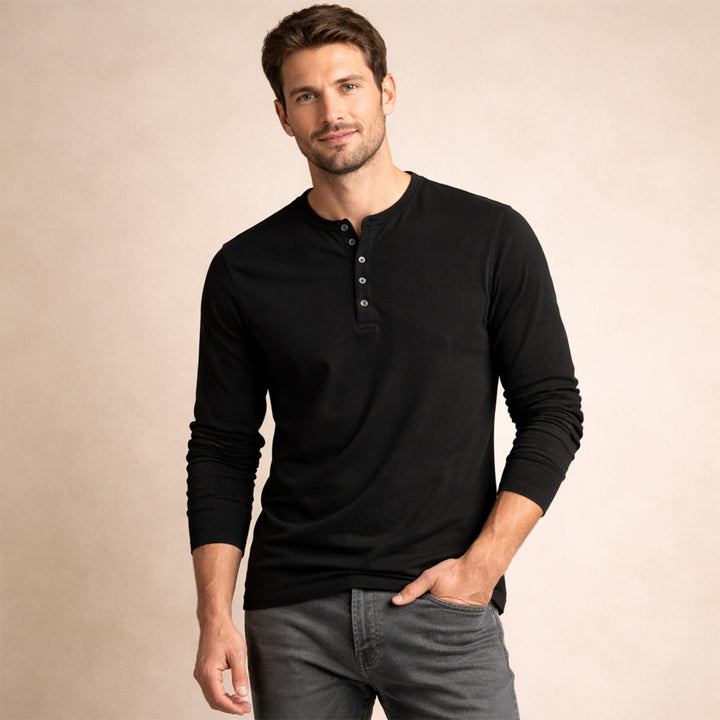 La Chemise Henley en Mélange de Coton Respirant pour Hommes Meadowcrest Hill