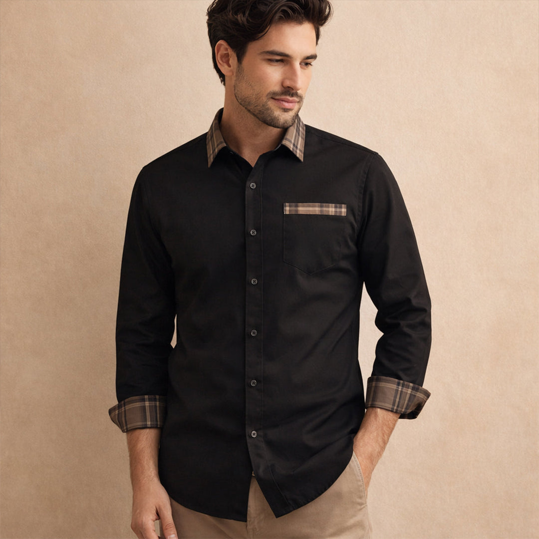 La Chemise Décontractée à Boutons pour Hommes Amelia avec Col et Manches en Carreaux