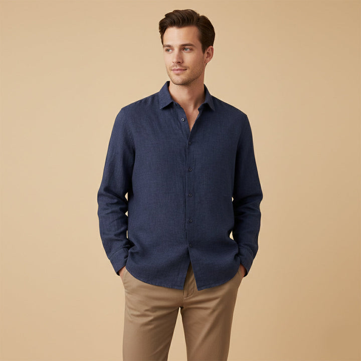 La chemise à boutons en lin léger pour hommes Kensington