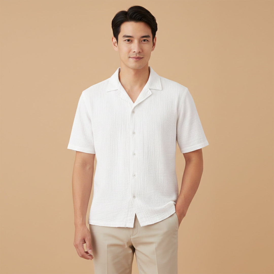 La chemise à col rabattu pour hommes Oxford, tendance, coupe décontractée, à boutons
