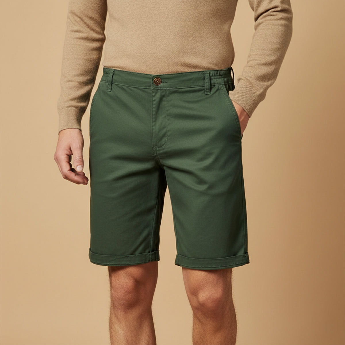 Les Shorts d'Été en Coton Premium à Panneau Plat pour Hommes Roseland