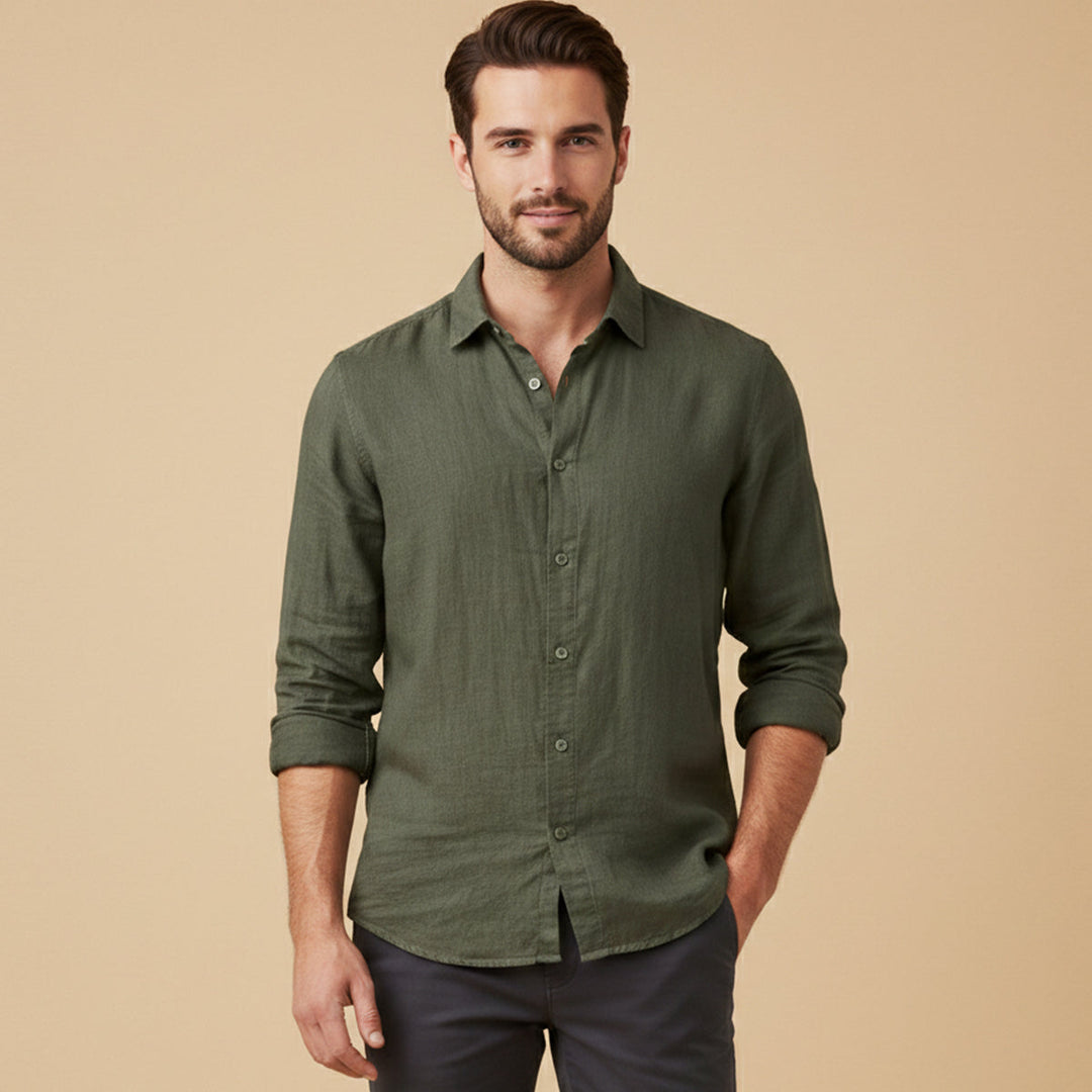 La chemise décontractée légère en mélange de lin pour homme Pinecrest Automne