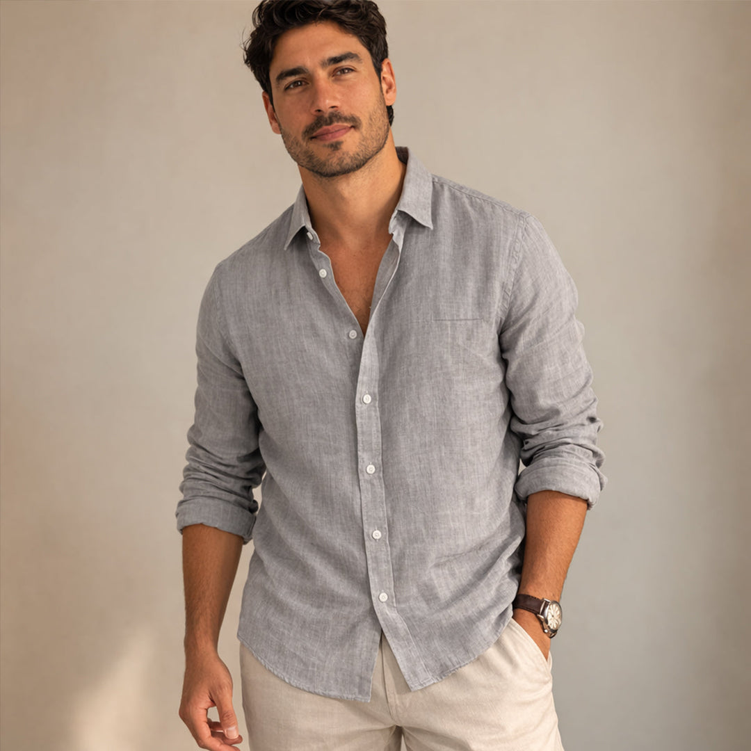 La Chemise de Plage en Coton et Lin Doux Timbercrest Hill pour Hommes