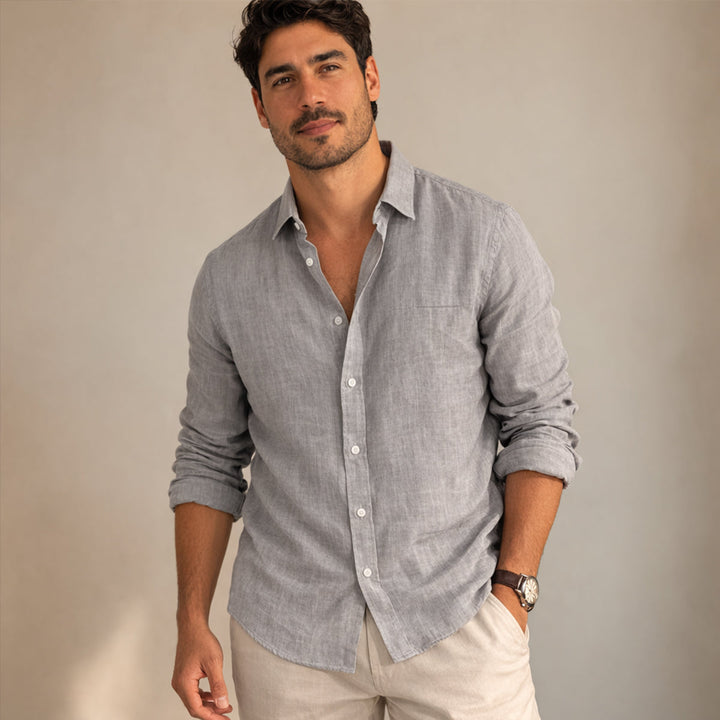 La Chemise de Plage en Coton et Lin Doux Timbercrest Hill pour Hommes
