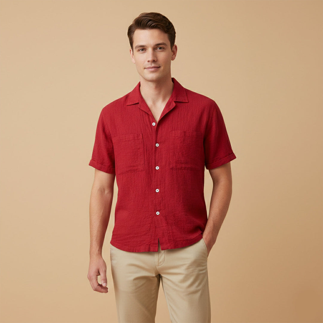 La Chemise en Lin Texturé Mélangé à Coupe Relaxée pour Homme Mayfair