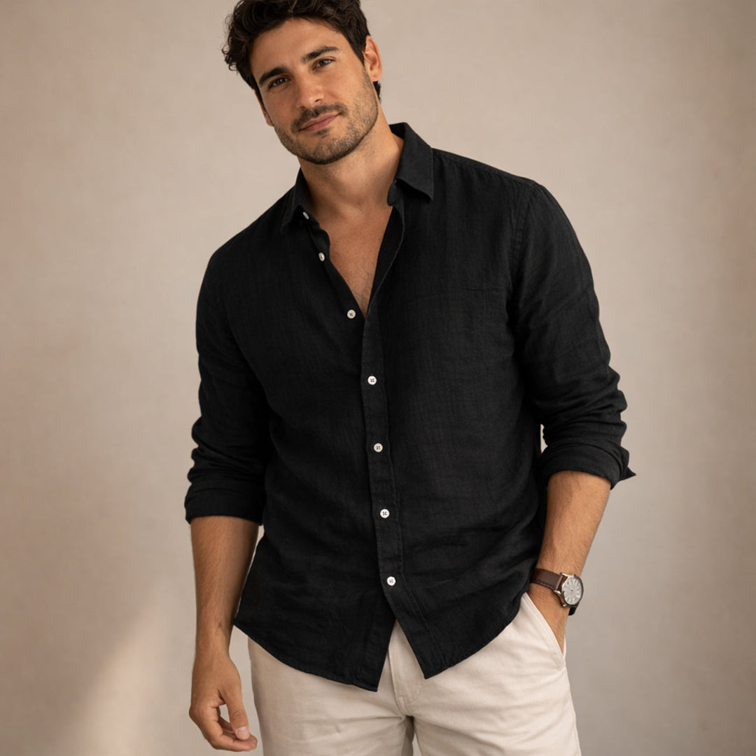 La Chemise de Plage en Coton et Lin Doux Timbercrest Hill pour Hommes