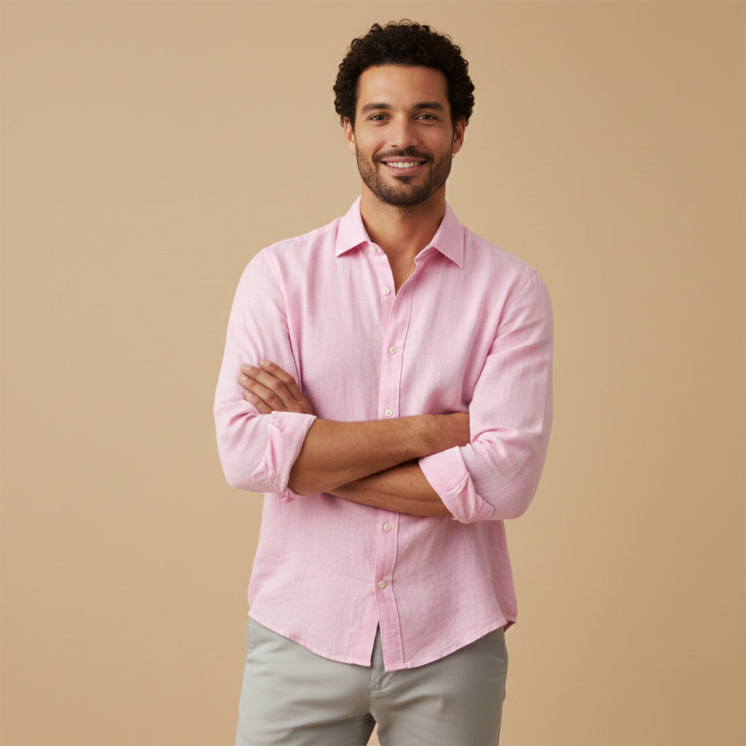 La chemise en coton et lin respirante pour hommes Carlisle, coupe décontractée