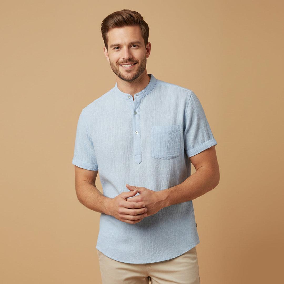 La Chemise Henley en Coton Lin d&