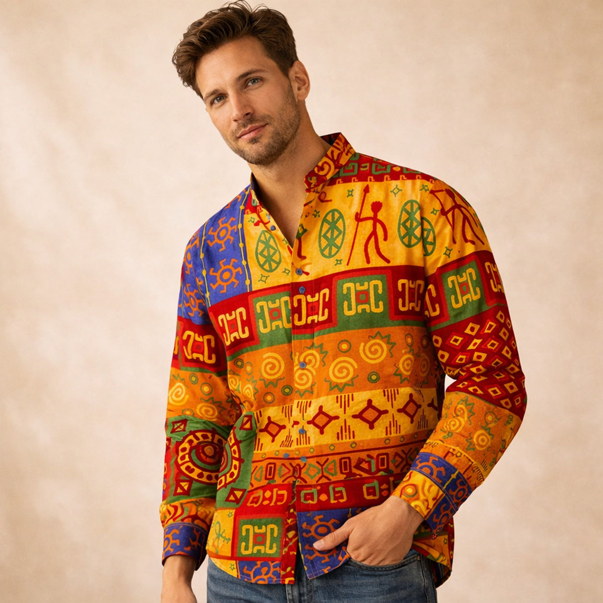 La chemise en denim légère pour homme à patchwork bicolore Briarstone Park