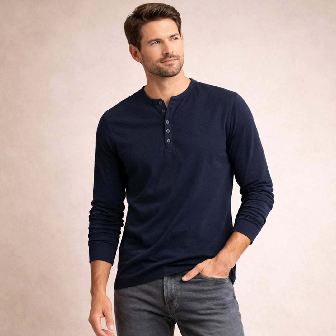 La Chemise Henley en Mélange de Coton Respirant pour Hommes Meadowcrest Hill