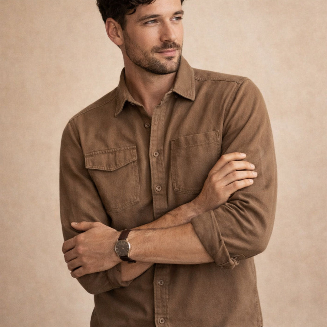 La Veste Chemise en Toile Lavée en Coton pour Homme Highwood