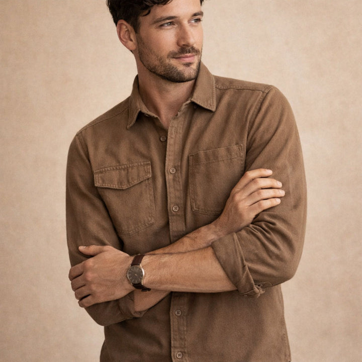 La Veste Chemise en Toile Lavée en Coton pour Homme Highwood