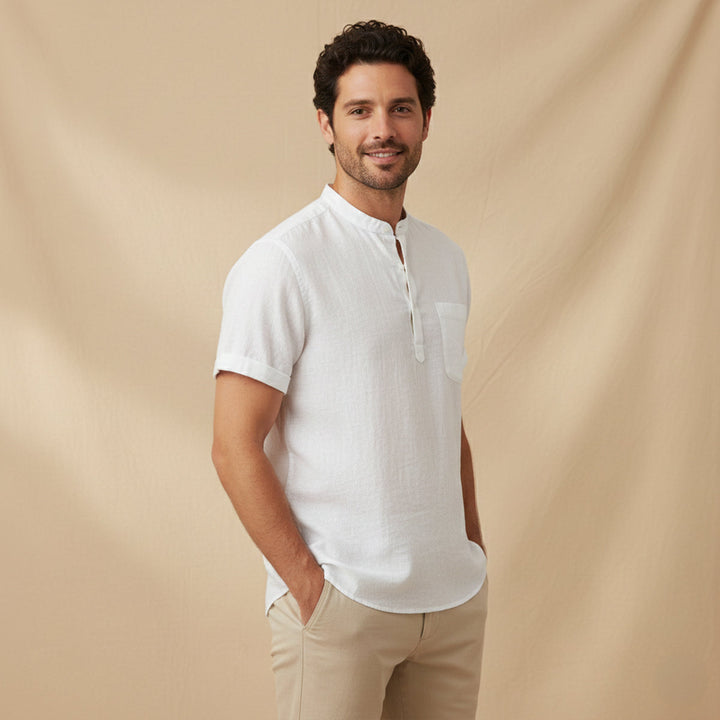La Chemise Henley en Lin et Coton Respirant pour Homme Paddington