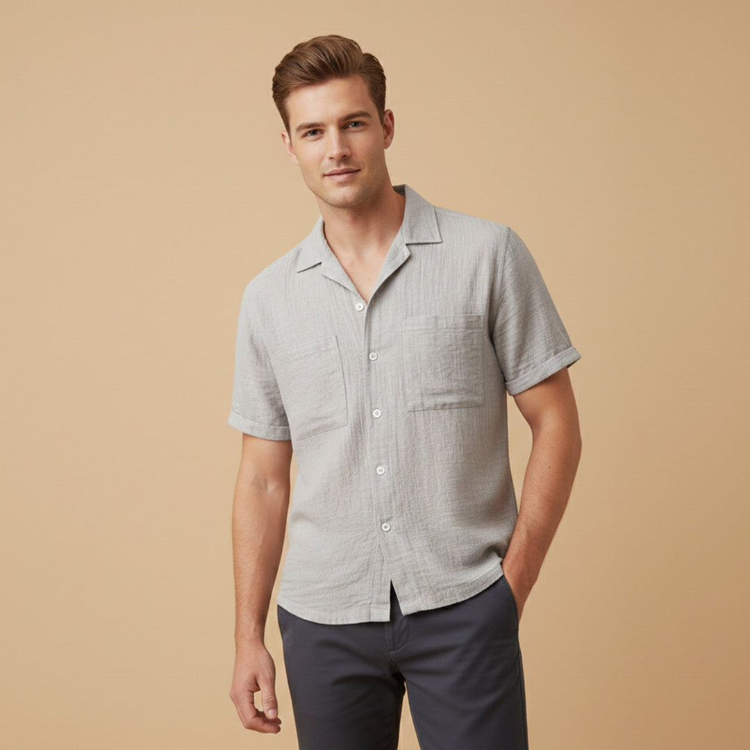 La Chemise en Lin Texturé Mélangé à Coupe Relaxée pour Homme Mayfair