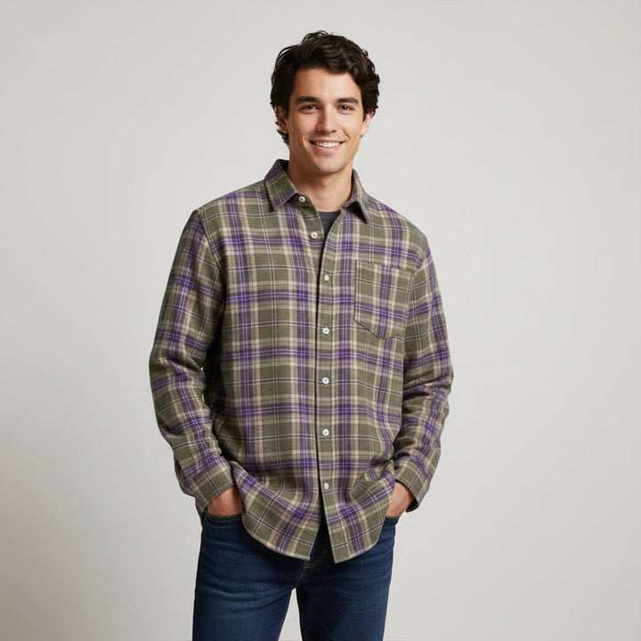 La chemise à carreaux décontractée rétro pour homme Glenhurst