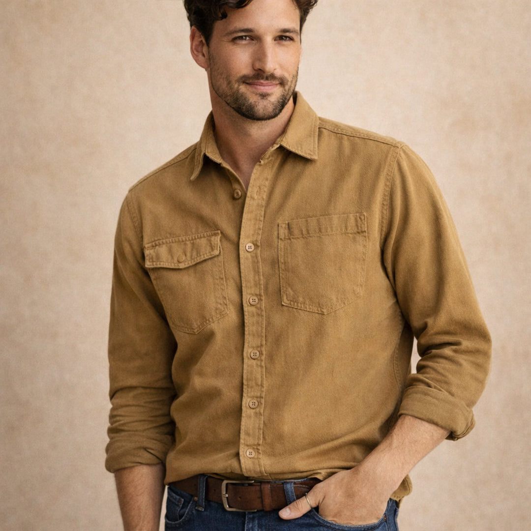 La Veste Chemise en Toile Lavée en Coton pour Homme Highwood