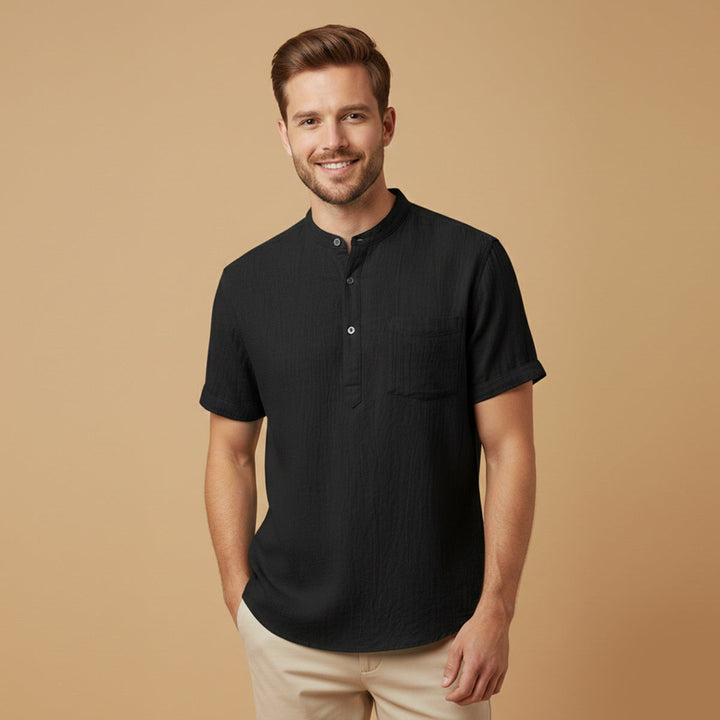 La Chemise Henley en Coton Lin d&