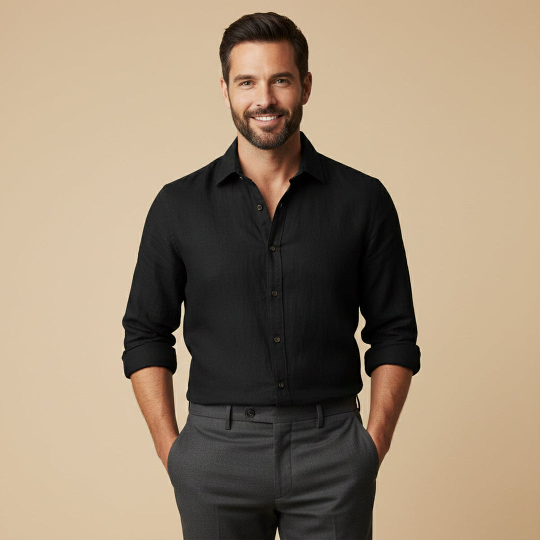 La Chemise en Lin Vintage à Manches Longues Zurich pour Hommes