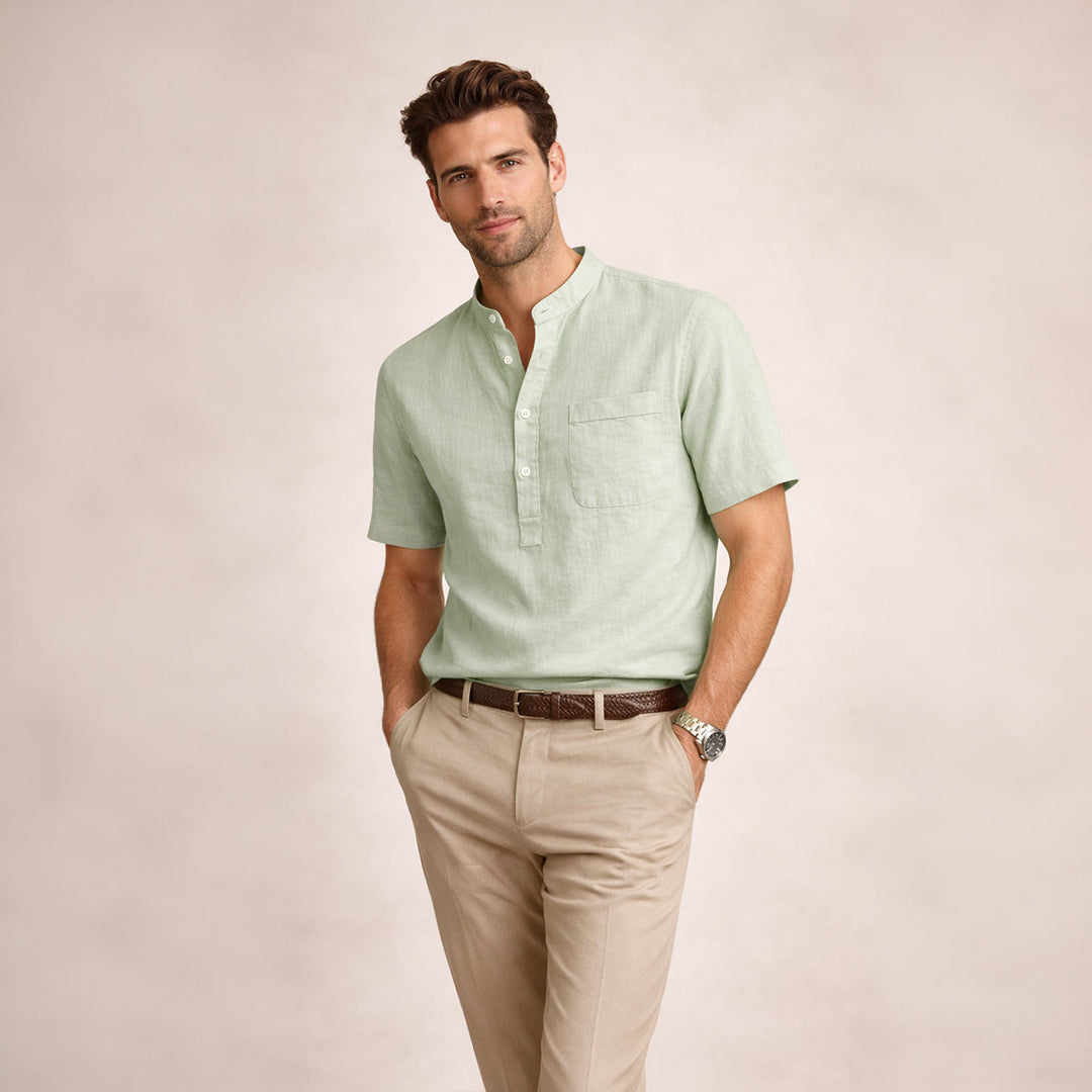 La chemise Henley en coton et lin doux pour homme Ashbrook Ridge
