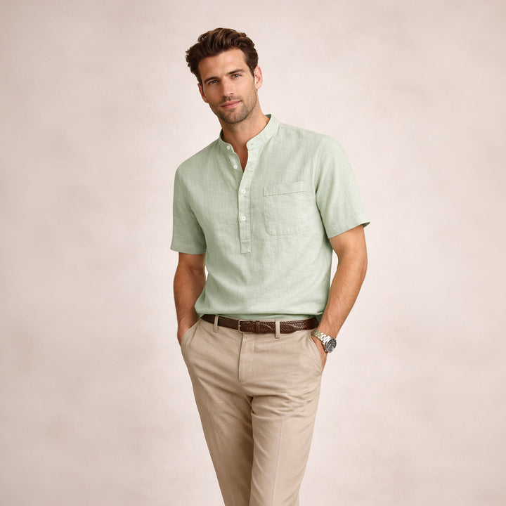 La chemise Henley en coton et lin doux pour homme Ashbrook Ridge