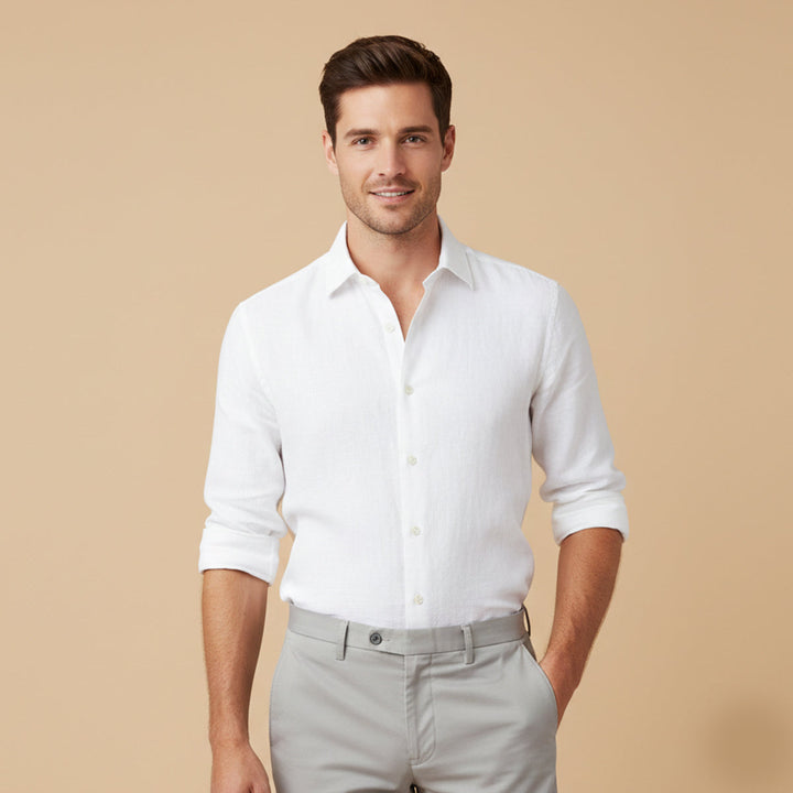 La chemise en coton et lin respirante pour hommes Carlisle, coupe décontractée