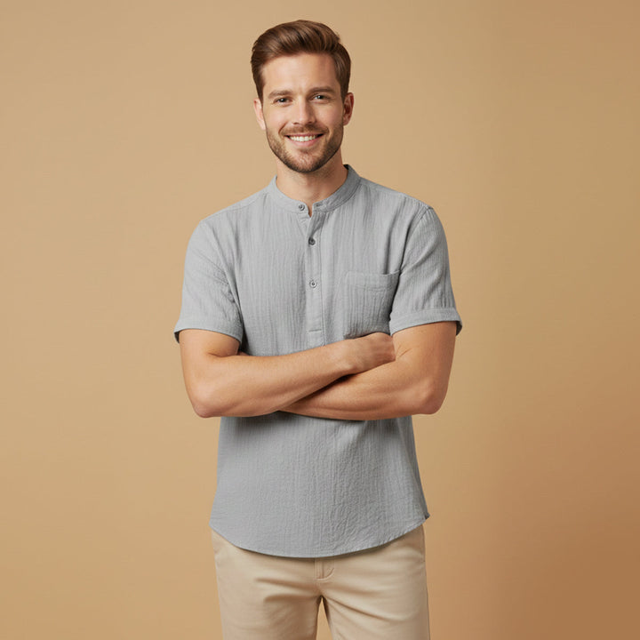 La Chemise Henley en Coton Lin d&