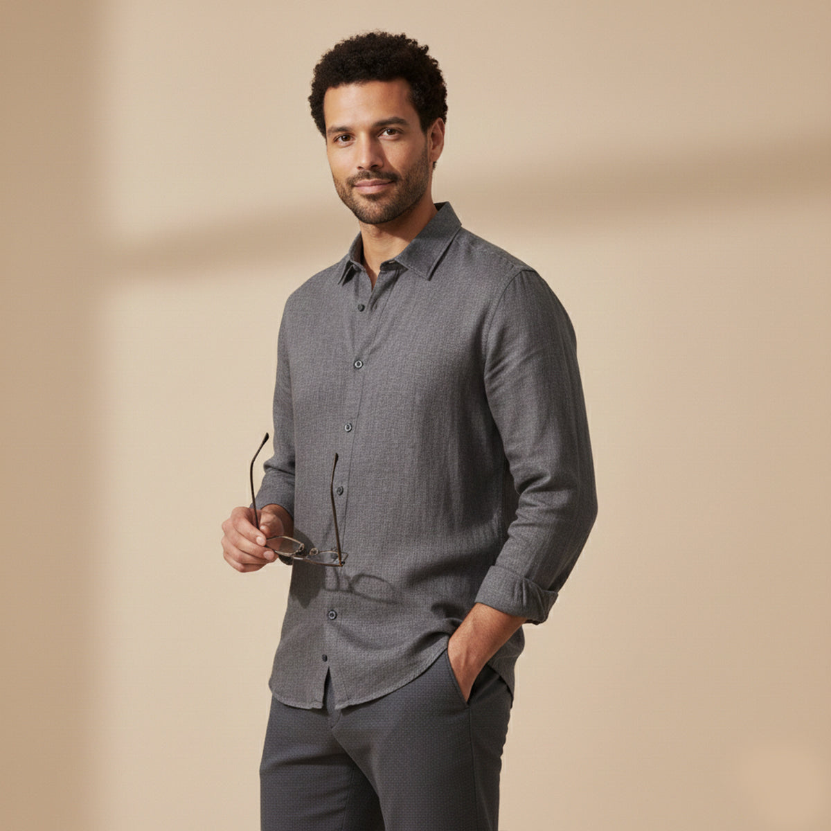 La Chemise Décontractée en Lin à Boutons pour Hommes Cedar Ridge Hill